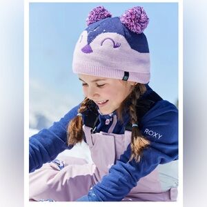 Like new! Roxy Girls Todder Mini Snowmoon Beanie Pom-Pom One Size Youth